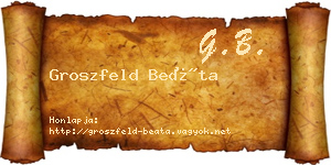 Groszfeld Beáta névjegykártya