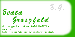 beata groszfeld business card